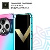 Силиконовый чехол для Tecno Spark 30 Krieger противоударный Розово - Зеленый