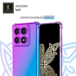 Силиконовый чехол для Xiaomi 14T Krieger противоударный Фиолетово - синий