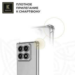 Силиконовый чехол для Xiaomi 14T Pro Krieger противоударный Прозрачный