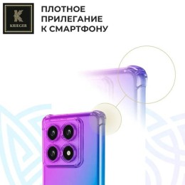 Силиконовый чехол для Xiaomi 14T Pro Krieger противоударный Фиолетово - синий