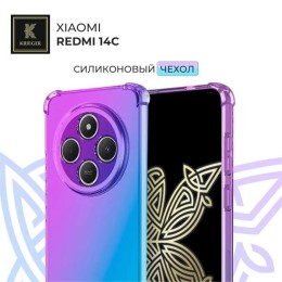 Силиконовый чехол для Xiaomi Redmi 14c Krieger противоударныйФиолетово - синий