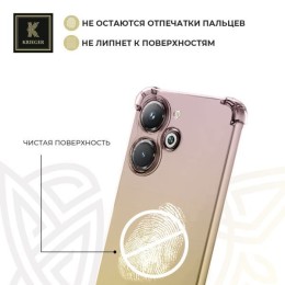 Силиконовый чехол для Xiaomi Poco M6 Pro Krieger противоударный Матово-Золотой