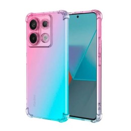 Силиконовый чехол для Xiaomi Poco M6 Pro Krieger противоударный Сине-Розовый