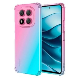 Силиконовый чехол для Xiaomi Redmi Note 14 Pro Plus Krieger Mix 1.5мм противоударный Розово-зеленый