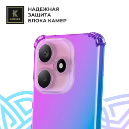 Силиконовый чехол для Xiaomi Redmi Note 14 Krieger Mix 1.5мм противоударный Фиолетово-Синий