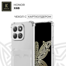 Силиконовый чехол для Honor X6b с кармашком для карты Krieger прозрачный