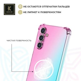 Силиконовый чехол для Samsung Galaxy S25 Plus Krieger Mix 1.5мм противоударный Розово-зеленый
