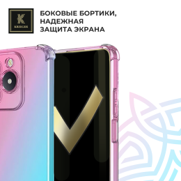 Силиконовый чехол для Realme C61/Realme C63 4G Krieger Mix 1.5мм противоударный Розово-зеленый