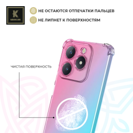 Силиконовый чехол для Realme C61/Realme C63 4G Krieger Mix 1.5мм противоударный Розово-зеленый