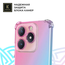 Силиконовый чехол для Realme C61/Realme C63 4G Krieger Mix 1.5мм противоударный Розово-зеленый