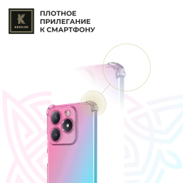 Силиконовый чехол для Realme C61/Realme C63 4G Krieger Mix 1.5мм противоударный Розово-зеленый