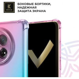 Силиконовый чехол для Tecno Camon 30s/Tecno Camon 30 Pro Krieger Mix 1.5мм противоударный Розово-зеленый