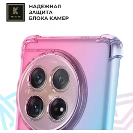 Силиконовый чехол для Tecno Camon 30s/Tecno Camon 30 Pro Krieger Mix 1.5мм противоударный Розово-зеленый