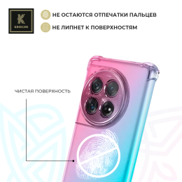 Силиконовый чехол для Tecno Camon 30s/Tecno Camon 30 Pro Krieger Mix 1.5мм противоударный Розово-зеленый