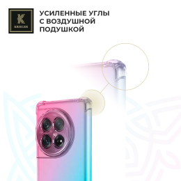 Силиконовый чехол для Tecno Camon 30s/Tecno Camon 30 Pro Krieger Mix 1.5мм противоударный Розово-зеленый
