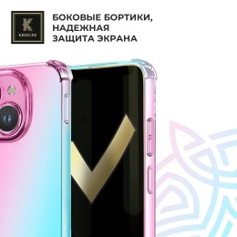 Силиконовый чехол для Tecno Spark Go 1/Tecno Pop 9 Krieger Mix 1.5мм противоударный Розово-зеленый