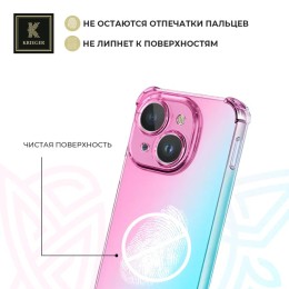 Силиконовый чехол для Tecno Spark Go 1/Tecno Pop 9 Krieger Mix 1.5мм противоударный Розово-зеленый