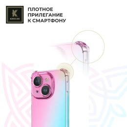 Силиконовый чехол для Tecno Spark Go 1/Tecno Pop 9 Krieger Mix 1.5мм противоударный Розово-зеленый