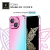 Силиконовый чехол для Tecno Spark Go 1/Tecno Pop 9 Krieger Mix 1.5мм противоударный Розово-зеленый