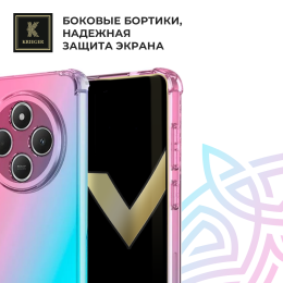 Силиконовый чехол для Xiaomi Redmi 14C 4G / 14R / Poco C75 Krieger Mix 1.5мм противоударный Розово-зеленый