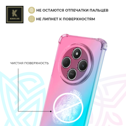 Силиконовый чехол для Xiaomi Redmi 14C 4G / 14R / Poco C75 Krieger Mix 1.5мм противоударный Розово-зеленый