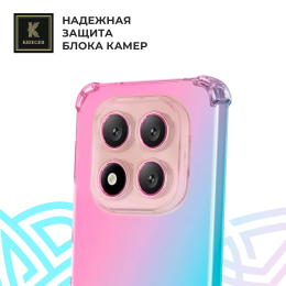 Силиконовый чехол для Xiaomi Redmi Note 14 Pro Plus Krieger Mix 1.5мм противоударный Розово-зеленый