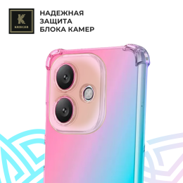 Силиконовый чехол для Oppo A3x 5G/ Oppo A3 5G/ Oppo A40 4G/ Oppo A60 5G Krieger Mix 1.5мм противоударный Розово-зеленый