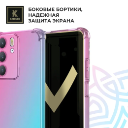 Силиконовый чехол для Realme C75 Krieger Mix 1.5мм противоударный Розово-зеленый