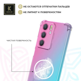 Силиконовый чехол для Realme C75 Krieger Mix 1.5мм противоударный Розово-зеленый