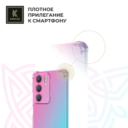 Силиконовый чехол для Realme C75 Krieger Mix 1.5мм противоударный Розово-зеленый