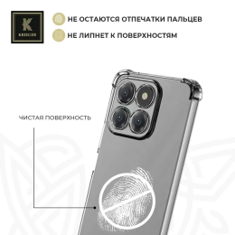 Силиконовый чехол для Honor x8c Krieger Mix 1.5мм противоударный Прозрачный