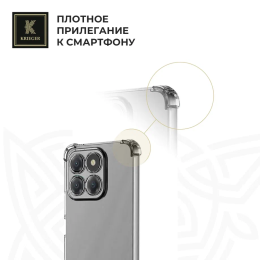 Силиконовый чехол для Honor x8c Krieger Mix 1.5мм противоударный Прозрачный