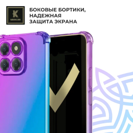 Силиконовый чехол для Honor x8c Krieger Mix 1.5мм противоударный Фиолетово-синий