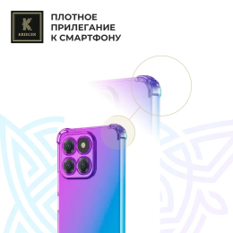 Силиконовый чехол для Honor x8c Krieger Mix 1.5мм противоударный Фиолетово-синий