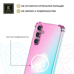 Силиконовый чехол для Samsung Galaxy A26 Krieger Mix 1.5мм противоударный Розово-зеленый