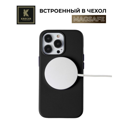 Чехол-накладка для Apple iPhone 15 Pro Krieger Leather c MagSafe Черный