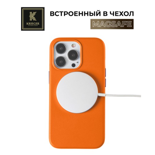 Чехол-накладка для Apple iPhone 15 Pro Krieger Leather c MagSafe Бежевый
