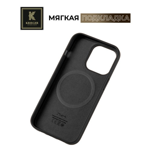 Чехол-накладка для Apple iPhone 15 Pro Max Krieger Leather c MagSafe Черный
