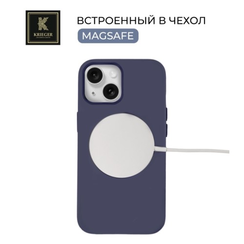 Силиконовый чехол для Apple iPhone 13 Krieger Magnetic с MagSafe Темно-синий
