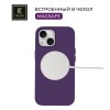 Силиконовый чехол для Apple iPhone 14 Krieger Magnetic с MagSafe Черно-фиолетовый