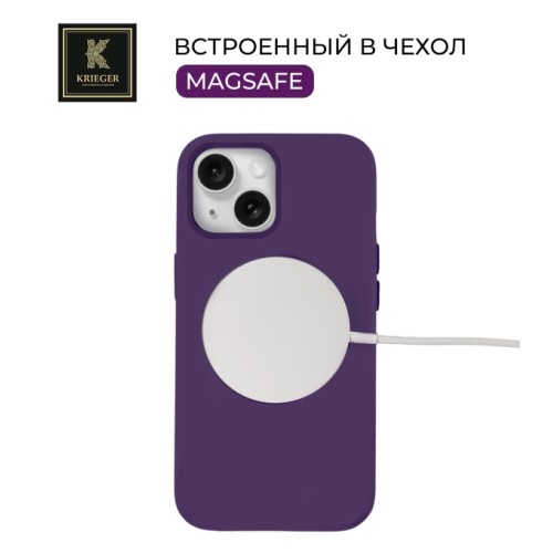 Силиконовый чехол для Apple iPhone 14 Krieger Magnetic с MagSafe Черно-фиолетовый