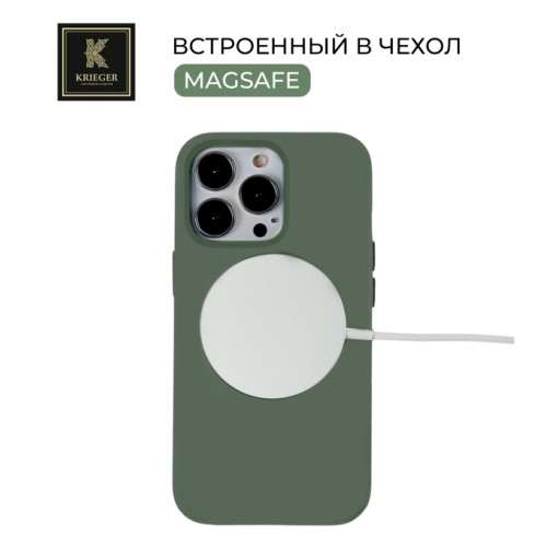 Силиконовый чехол для Apple iPhone 14 Pro Krieger Magnetic с MagSafe Оливковый