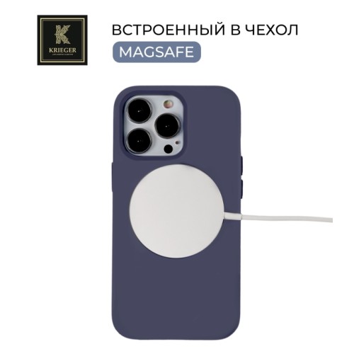 Силиконовый чехол для Apple iPhone 14 Pro Max Krieger Magnetic с MagSafe Темно-синий