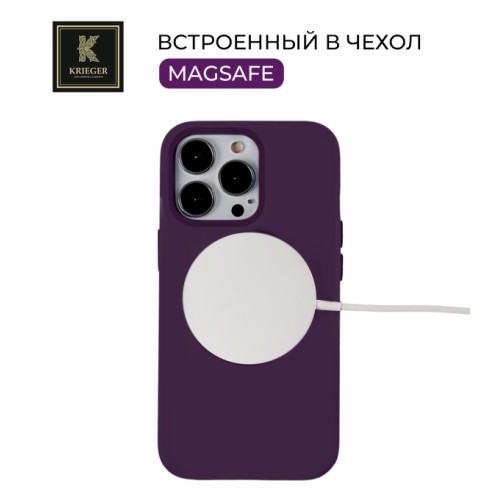 Силиконовый чехол для Apple iPhone 14 Pro Max Krieger Magnetic с MagSafe Черно-фиолетовый