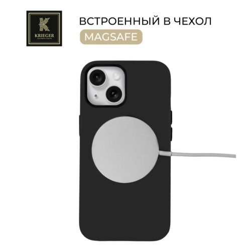 Силиконовый чехол для Apple iPhone 15 Krieger Magnetic с MagSafe Черный