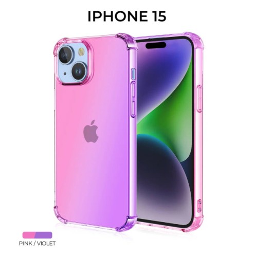 Силиконовый чехол для Apple iPhone 15 Krieger Mix 1.5мм противоударный Розово фиолетовый