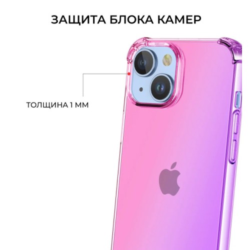 Силиконовый чехол для Apple iPhone 15 Krieger Mix 1.5мм противоударный Розово фиолетовый