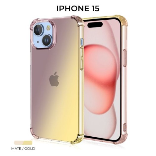 Силиконовый чехол для Apple iPhone 15 Krieger Mix 1.5мм противоударный Матово-золотой