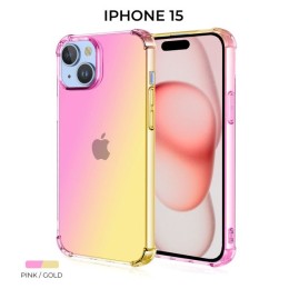 Силиконовый чехол для Apple iPhone 15 Krieger Mix 1.5мм противоударный Розово-золотой