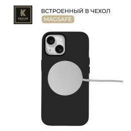 Силиконовый чехол для Apple iPhone 15 Plus Krieger Magnetic с MagSafe Черный